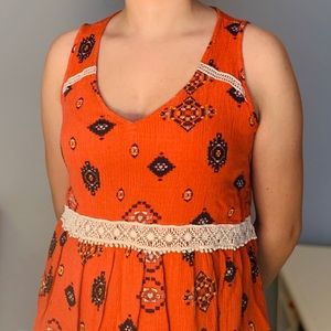 Coral Patterned Flowy Tank Top
